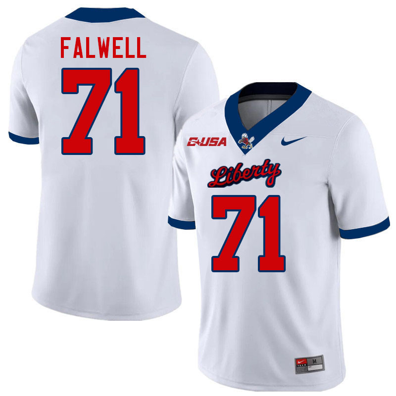 Liberty Flames #71 Jerry Falwell College Football Jerseys Stitched-White